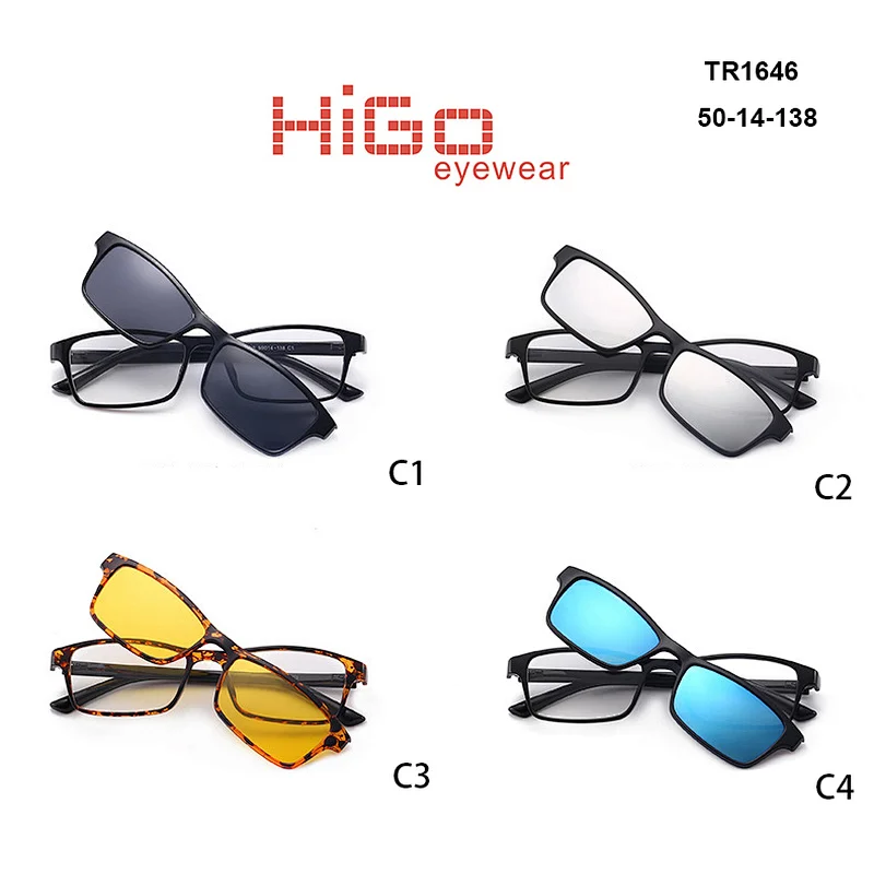 2019 Fashionable Magnetic Sunglasses Clip On Polarized Magnet TR90 Optical Glasses Frames