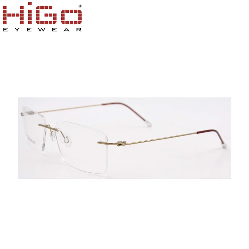 Fashionable beta titanium ready stock rimless eye glasses frames in Wenzhou