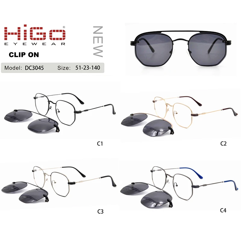 Wenzhou Higo metal clip on high quality metal optical eyeglasses frames wholesale china factory