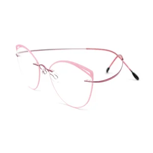 Eye Frames Titanium Glasses Designer Eyeglasses Ultra Light Eyewear for Women