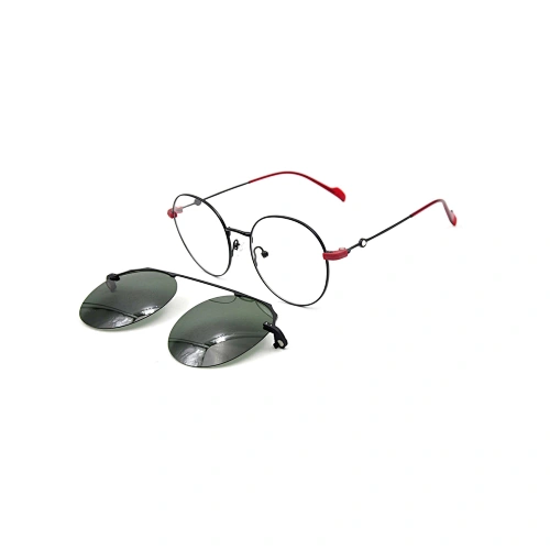 2019 Trendy Fashion Women Clip On Eyewear Multi-colored Metal Frame Round Ladies Sunglasses