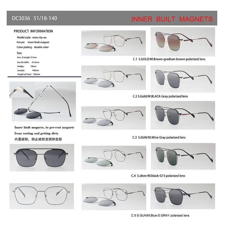 New product ideas 2018 polarized magnetic clip-on optical frame sunglasses