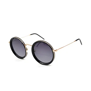 2019 Hot sale round vintage retro acetate and metal unisex sunglasses wholesale manufacture in Wenzhou