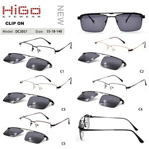 Japanese Design Quality Clip On Sunglasses Metal Mirrored Glasses Big Frame Outdoor Eyewear