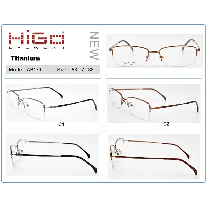 Super Flex Half Rim TITANIUM Glasses Super Flexible Prescription Eyeglass Frames pure titanium optical frame