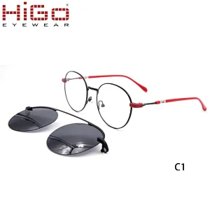 Hot Sale Fashion Retro Magnetic Mirrored Clip On Polarized Women Sunglasses