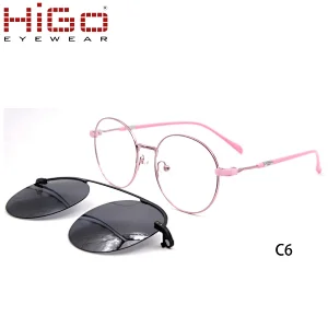 Hot Sale Fashion Retro Magnetic Mirrored Clip On Polarized Women Sunglasses