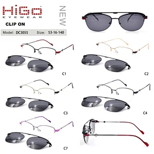 Fashion Clip on Sunglasses Ultra Thin Polarized Blue Light Glasses Multi-colored Frame Metal  Eyeglass