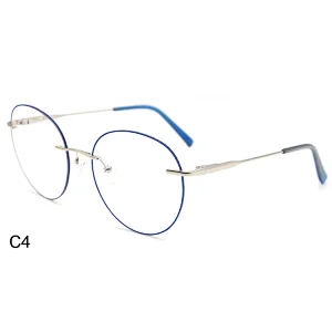2020 women blue light blocking glasses rimless optical frames
