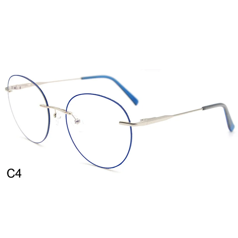2020 women blue light blocking glasses rimless optical frames