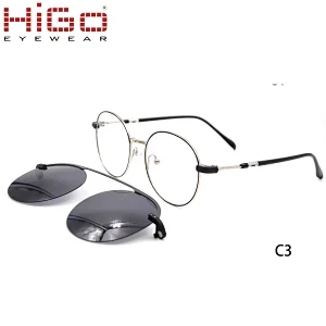Hot Sale Fashion Retro Magnetic Mirrored Clip On Polarized Women Sunglasses