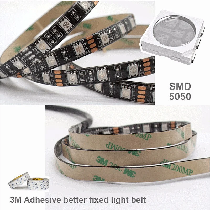 10Mm * 3 Mm 100Cm Rgb Drl Led Strip 5050 Sequential Led Decoration Tailgate Tail Lamp Turn Signal Led Strip Car Light