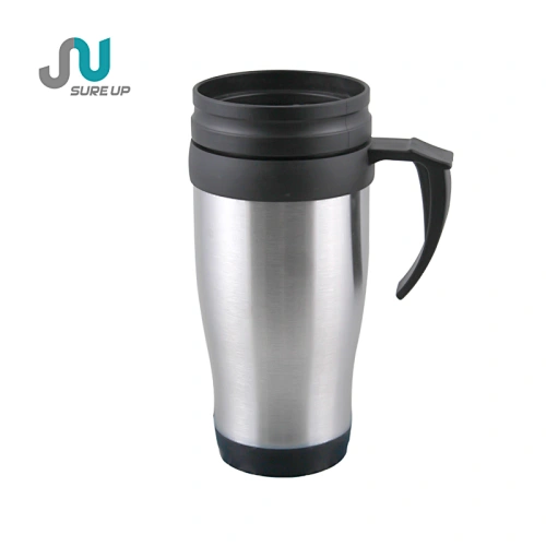 stainless steel thermos mug with handle