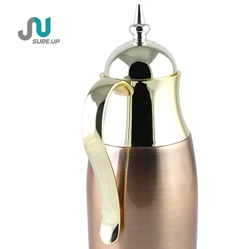 metal body vacuum flask with glass liner inside
