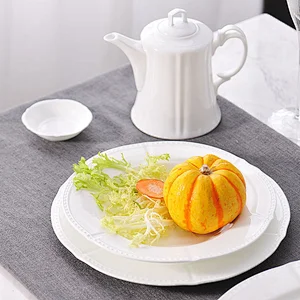 Custom Elegant Design White Restaurant Bone China Dinner Set Dinnerware