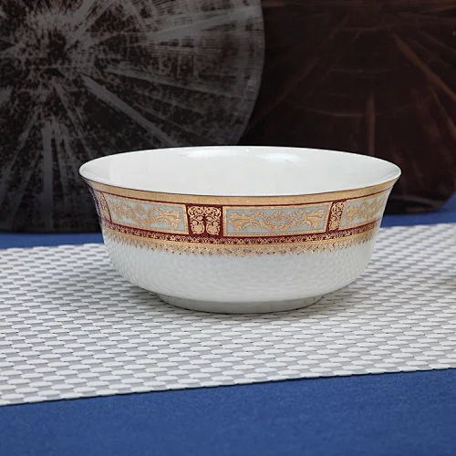 Factory best sale custom Restaurant good price dinner bowl ceramic decal Chinese porcelain rice bowl