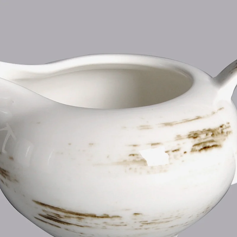 Custom personalized modern designer crockery porcelain ceramics white gravy boat