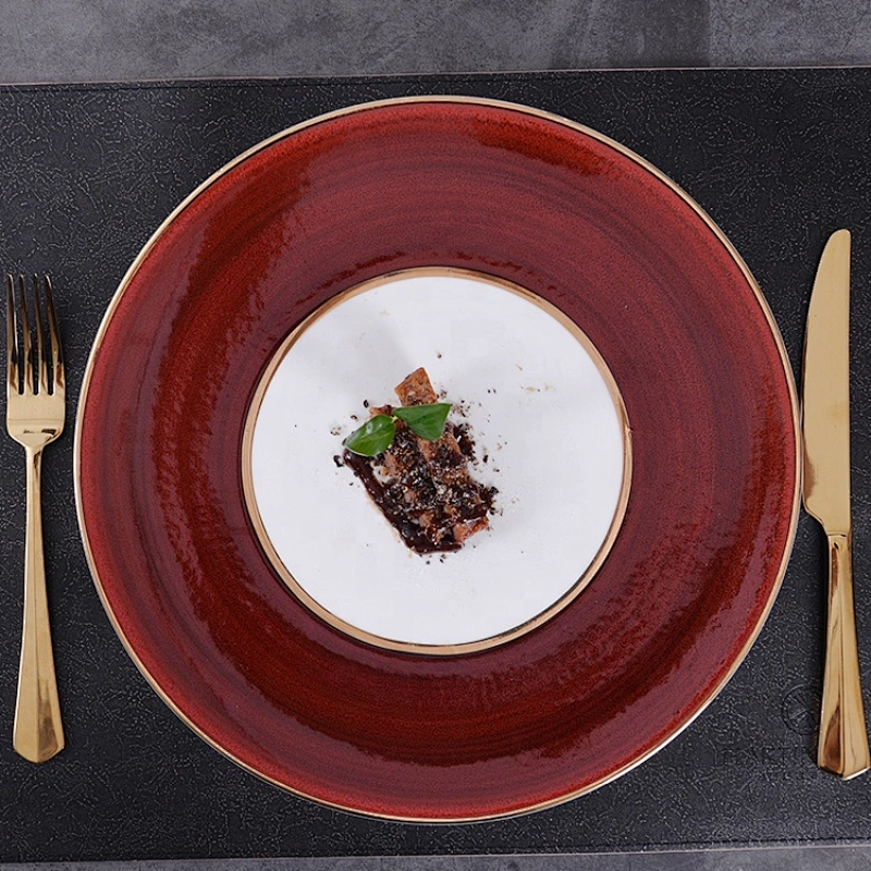 P&T Porcelain Round Plates Restaurant Hotel Charger Plate,Ecofriendly Porcelain Restaurant Under Plates