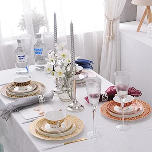 wholesale design elegant hotel restaurant color bone china dinnerware set