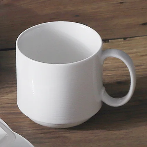 China Hotelware P&T Manufactures Ceramic Mug Buffet Restaurant Use  Porcelain Milk Cup  For Buffet