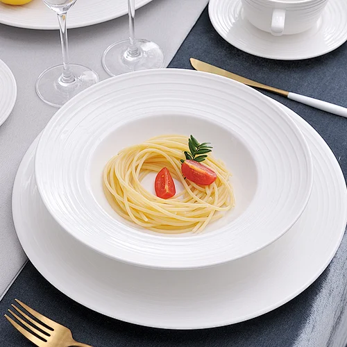 P&T Royal Ware Famous Brand Smooth On Glaze Soup Plate, China Hotel Ceramic Salad Plate~