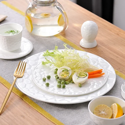 Modern Kitchen Restaurant Ceramic Bone China Plates Sets Dinnerware