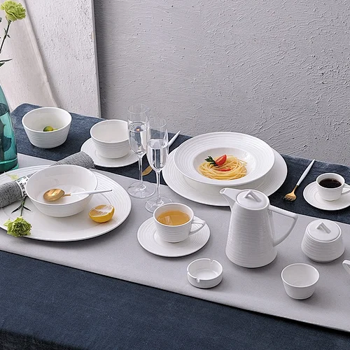 manufacturer dinner set porcelain hotel restaurant banquet white dinnerware ceramic dinnerware set