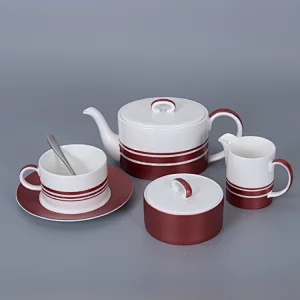 P&T Royal Ware Bone China Factory High Quality Western Style  Bone China Dinner Set Color Design Decal Plates