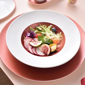 P&T Royal Ware Bone China Factory High Quality Western Style  Bone China Dinner Set Color Design Decal Plates
