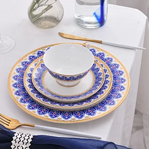 Beautiful decal bone china dinner set good design ceramic dinnerware table set