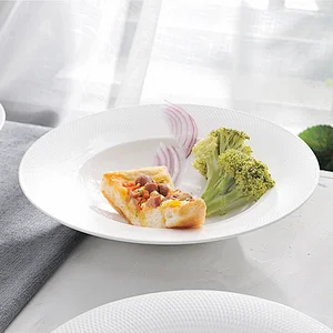 Chinaware New Dishwasher White Net Pattern Dinner Plates Side Plates Set Porcelain Cake Plate