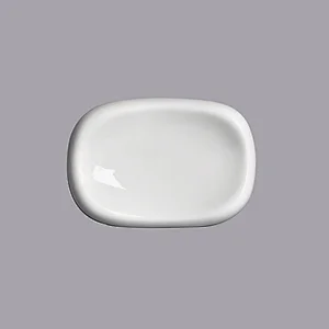 guangzhou modern plain white thick hollow rectangular ceramic plates sets restaurant porcelain plate