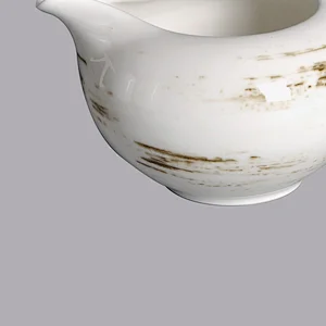 Custom personalized modern designer crockery porcelain ceramics white gravy boat