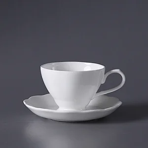 P&T Royal Ware White Bone China Ceramic Tea Cup and Saucer