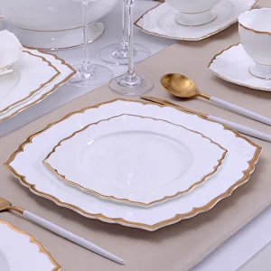 Rectangular Gold Rim Plate