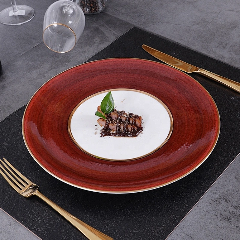 P&T Porcelain Round Plates Restaurant Hotel Charger Plate,Ecofriendly Porcelain Restaurant Under Plates