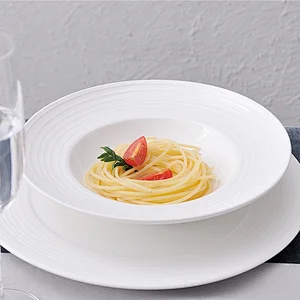 P&T Royal Ware Famous Brand Smooth On Glaze Soup Plate, China Hotel Ceramic Salad Plate~