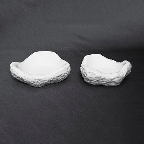 wholesale royal ware , unique bowl for food, stone shape emboss bowls