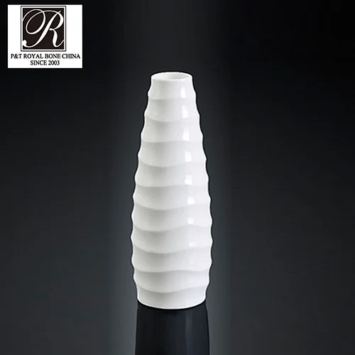 hotel ocean line fashion elegance white porcelain table vase 0609