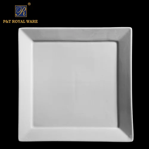 Good quality white 8 inch bone china square plate