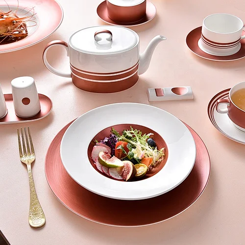 manufacturer 9 inch Western hotel restaurant banquet crockery bone china pasta ceramic salad plate
