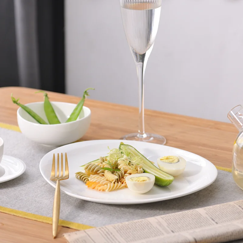 White western oval bone china steak main course plates ceramic meat plate for restaurant