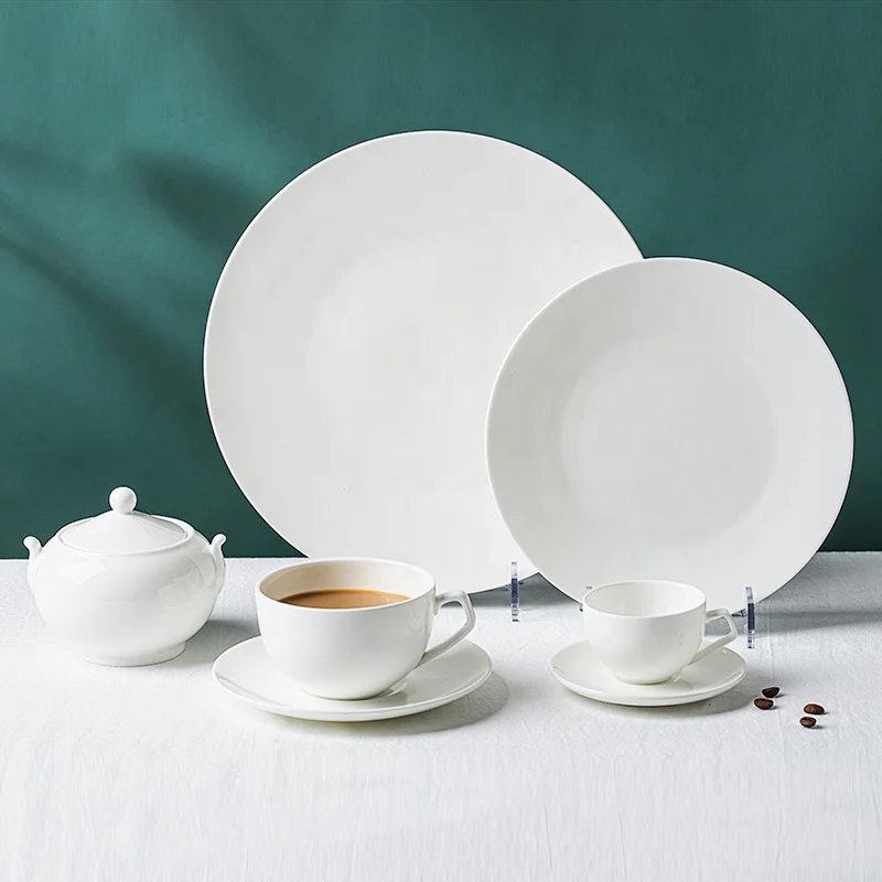22cm porcelain dinnerware serving platter modern style transparent bone china dinner serving plate custom
