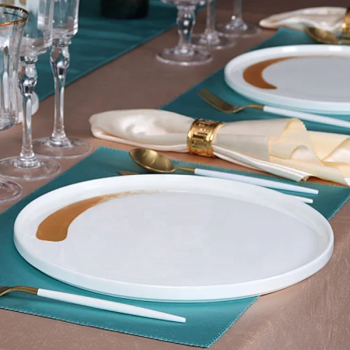 wholesale charger plates flat serving platter china dinnerware Banquet porcelain dinner plate manufacturer