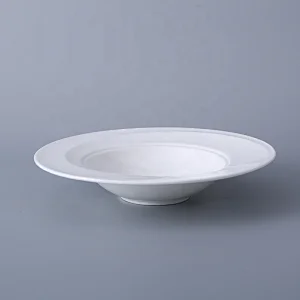 wholesale 9.5 inch dishes custom bone china tableware restaurant buffet pasta soup plates white porcelain plate