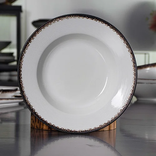 P&T porcelain ceramic porcelain restaurant&hotel round noodle plate for household banquet plates