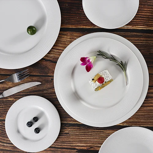 P&T Royalware Latest Design High Temperature Porcelain Cake Plate Restaurant Ceramic Plates Dishes