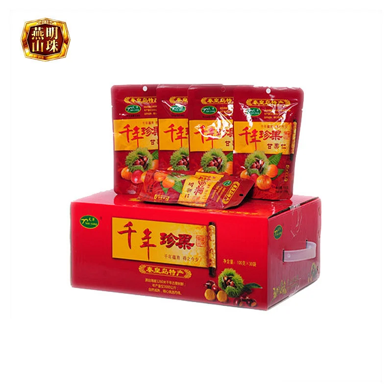 1000-Year Chinese  Organic Healthy Peeled Roasted Chestnut Snack In Gift Box