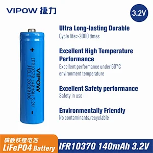 LiFePO4 Battery IFR10370 140mAh 3.2V
