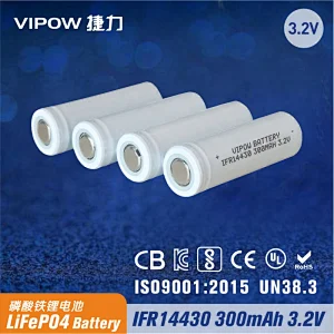 磷酸铁锂电池 IFR14430 300mAh 3.2V 平头